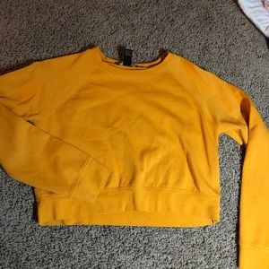 yellow crop crewneck